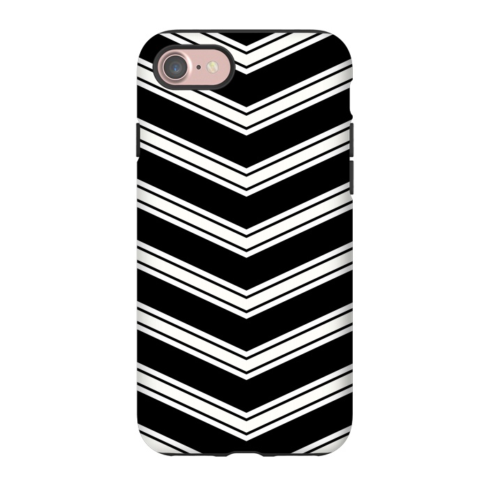 iPhone 7 StrongFit Black And White Chevrons by TMSarts