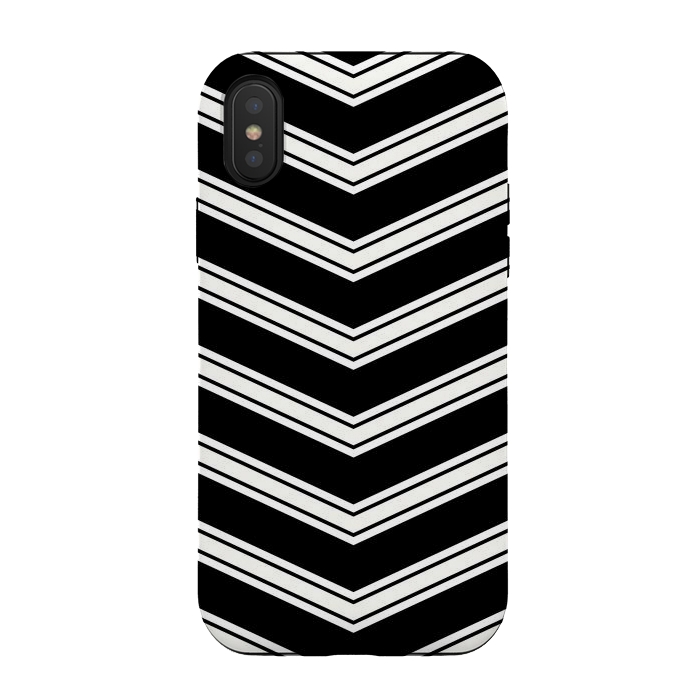 iPhone Xs / X StrongFit Black And White Chevrons by TMSarts
