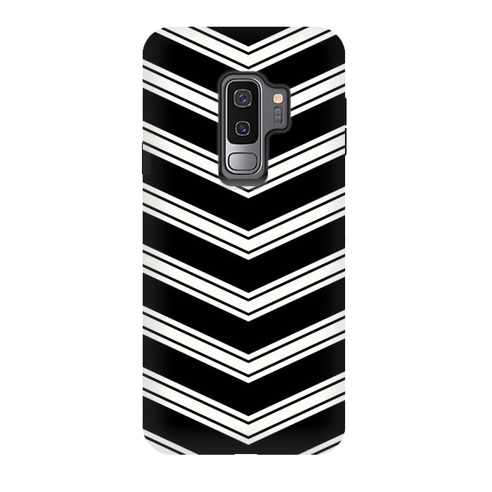 Galaxy S9 plus StrongFit Black And White Chevrons by TMSarts