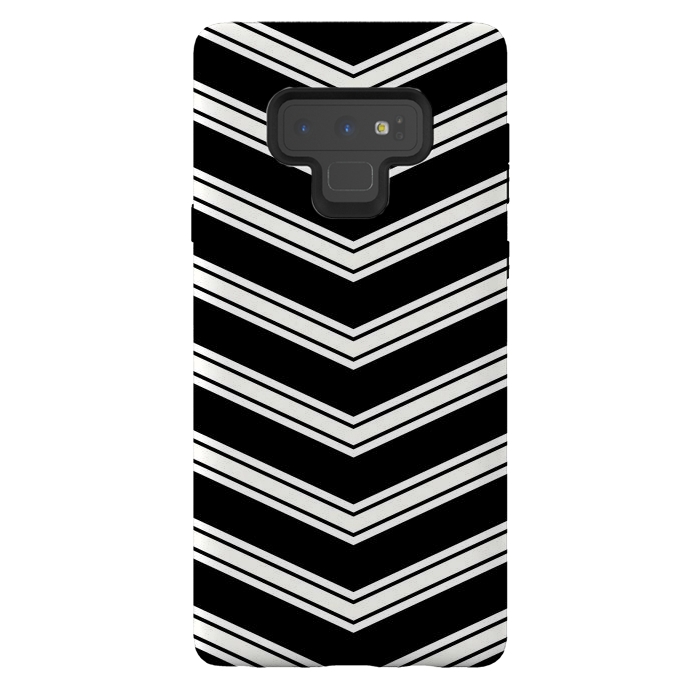 Galaxy Note 9 StrongFit Black And White Chevrons by TMSarts