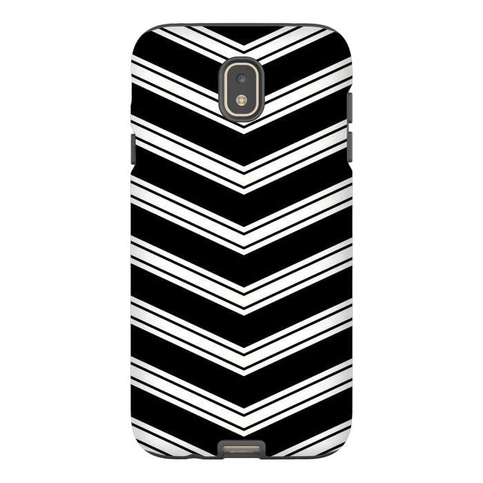 Galaxy J7 StrongFit Black And White Chevrons by TMSarts