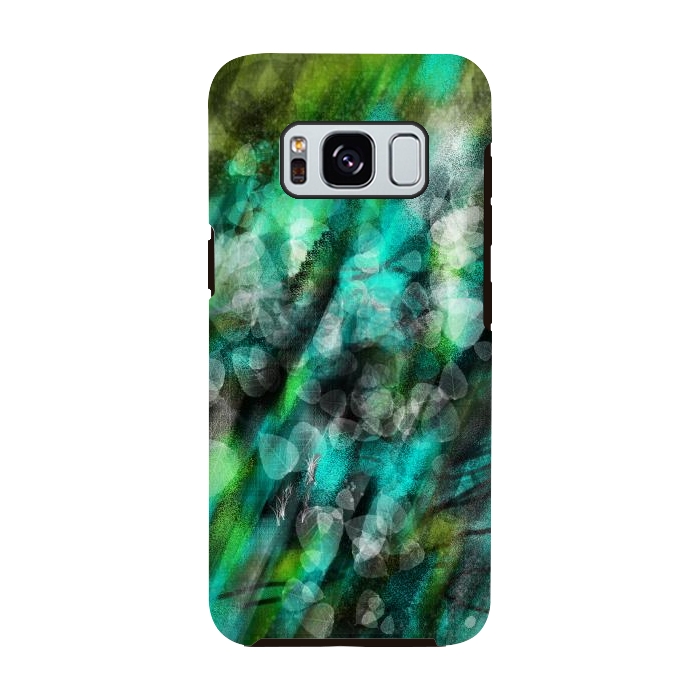 Galaxy S8 StrongFit Blue green textured abstract digital art by Josie