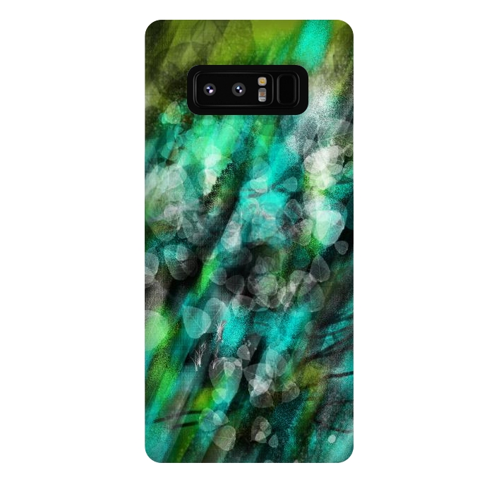 Galaxy Note 8 StrongFit Blue green textured abstract digital art by Josie