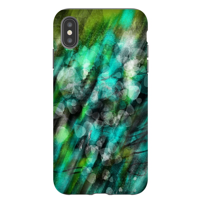 iPhone Xs Max StrongFit Blue green textured abstract digital art by Josie