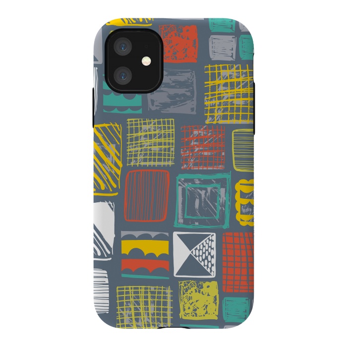 iPhone 11 StrongFit Square Metropolis Leaves by Rachael Taylor