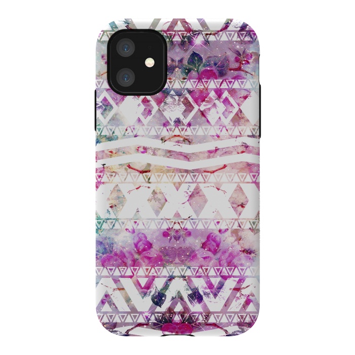 iPhone 11 StrongFit Nebula Flowers Floral by Girly Trend