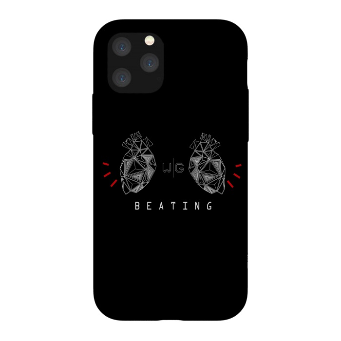 iPhone 11 Pro StrongFit Hearts Black Capicúa by W-Geometrics