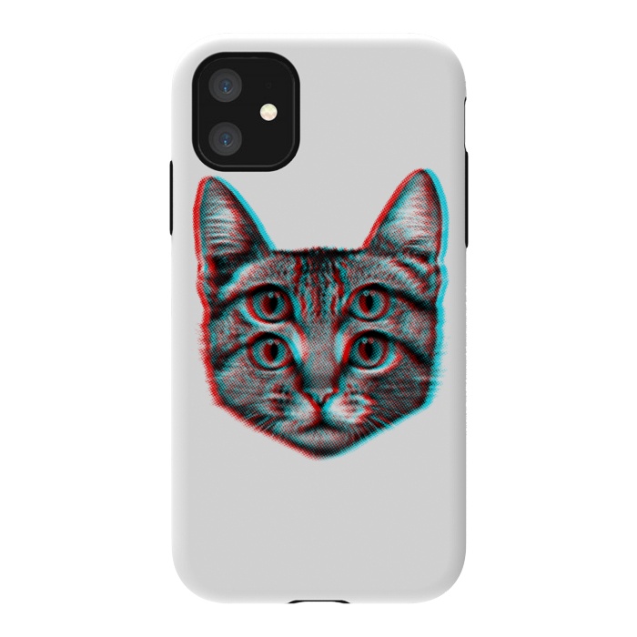 iPhone 11 StrongFit 3D Cat by Mitxel Gonzalez