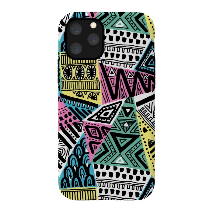 iPhone 11 Pro StrongFit Tribal triangles by Laura Grant