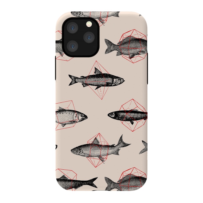 iPhone 11 Pro StrongFit Fishes in Geometrics I by Florent Bodart