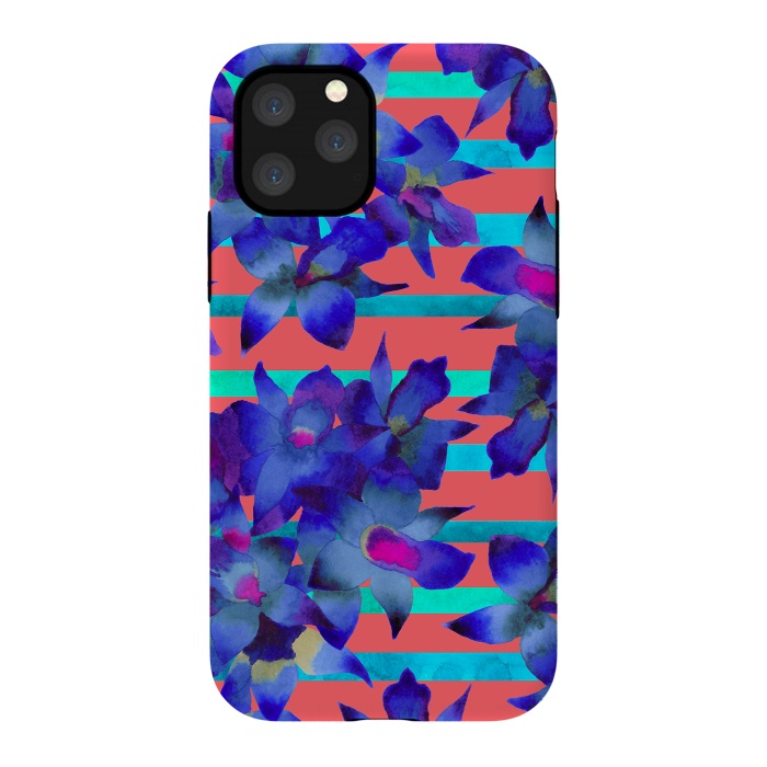 iPhone 11 Pro StrongFit Coral Stripes by Amaya Brydon