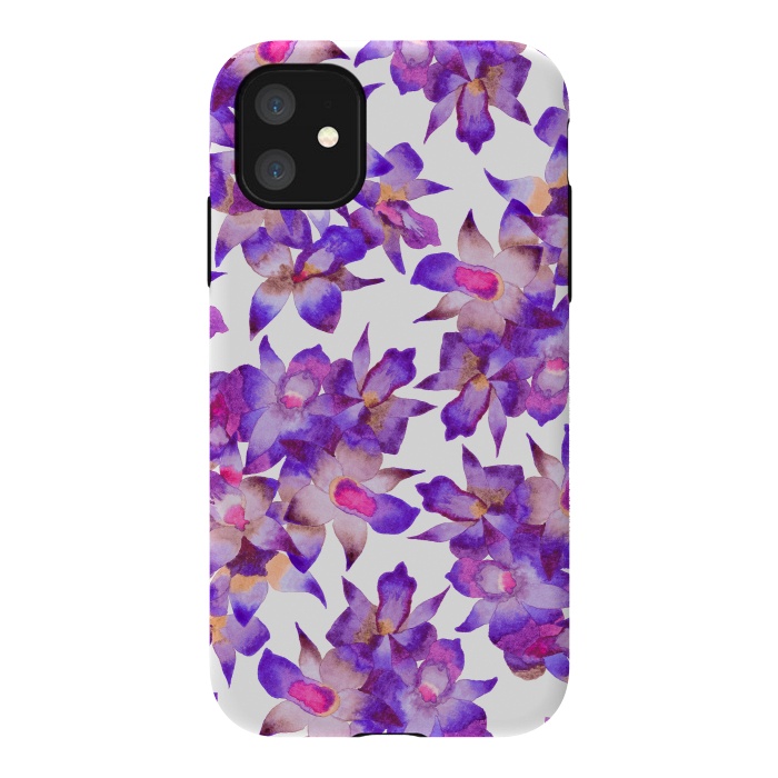 iPhone 11 StrongFit Vintage Floral Violet by Amaya Brydon