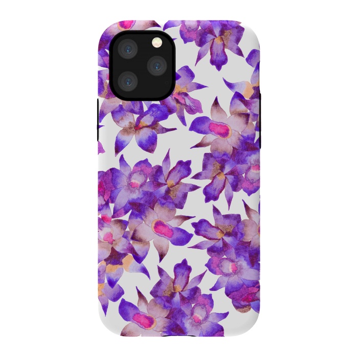 iPhone 11 Pro StrongFit Vintage Floral Violet by Amaya Brydon