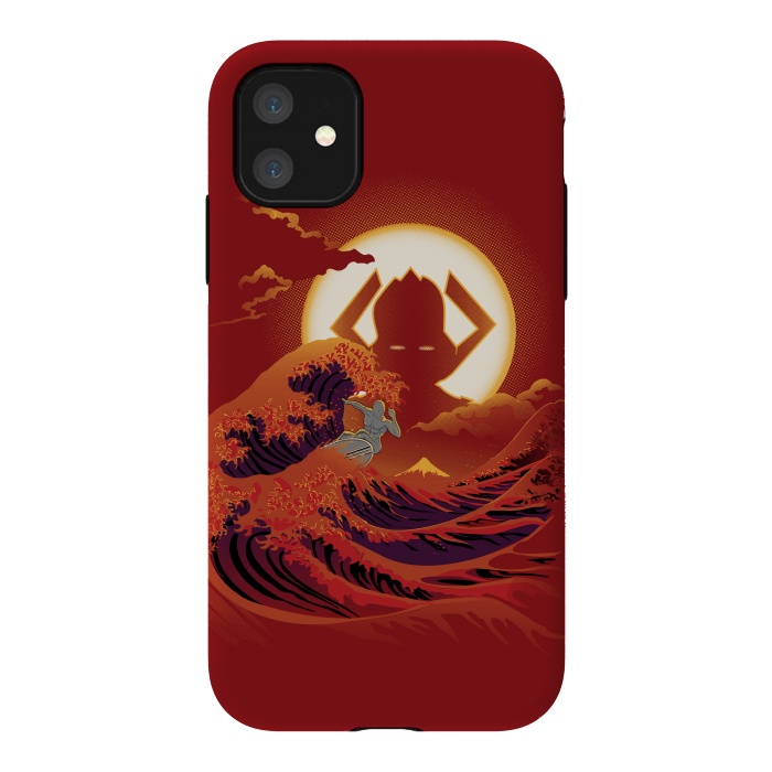 iPhone 11 StrongFit Surfing with the Alien by Samiel Art