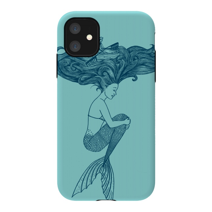 iPhone 11 StrongFit Mermaid Hairs by Coffee Man