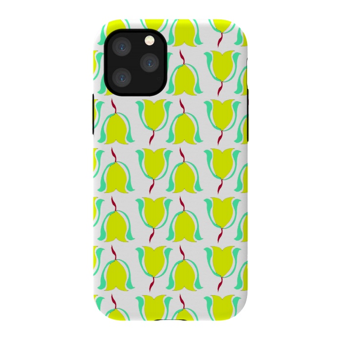 iPhone 11 Pro StrongFit Tulips de Chartreuse by Bettie * Blue