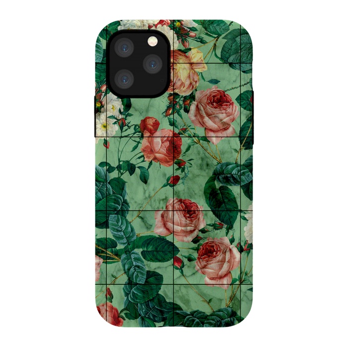 iPhone 11 Pro StrongFit Floral and Marble Texture by Burcu Korkmazyurek