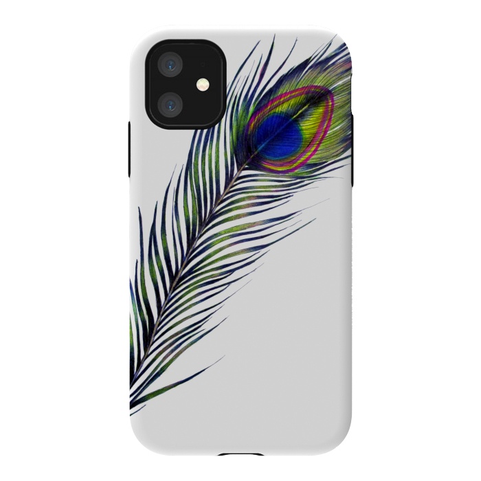 iPhone 11 StrongFit The Peacock's Feather by ECMazur 
