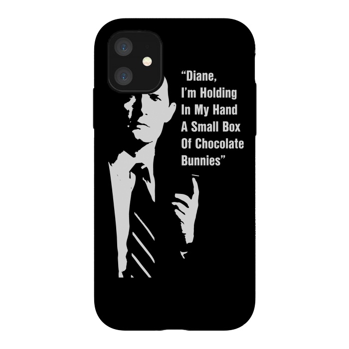 iPhone 11 StrongFit Twin Peaks Diane Chocolate Bunnies by Alisterny