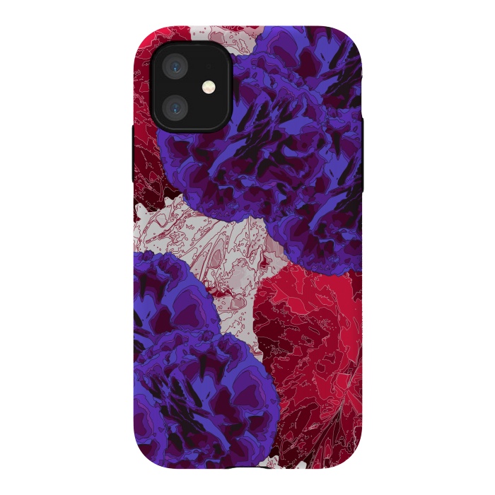 iPhone 11 StrongFit Outlined Flowers by Zala Farah