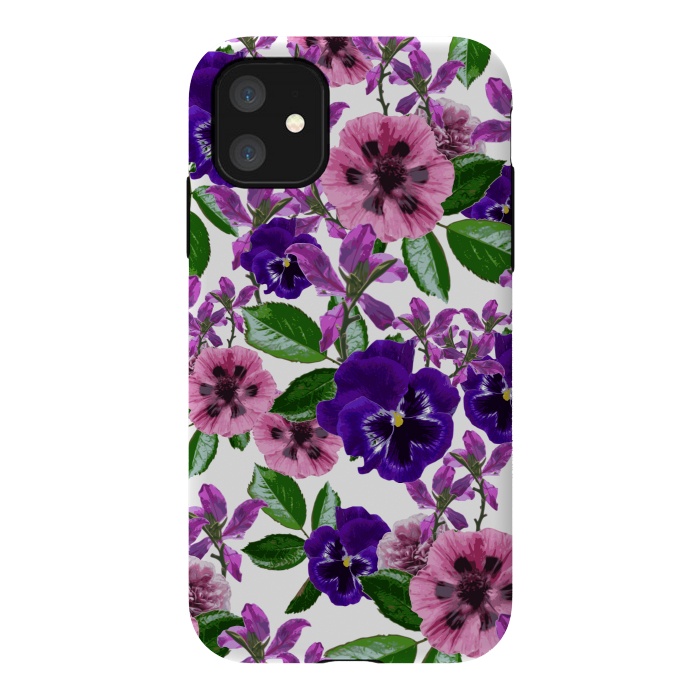 iPhone 11 StrongFit White Floral Garden by Zala Farah