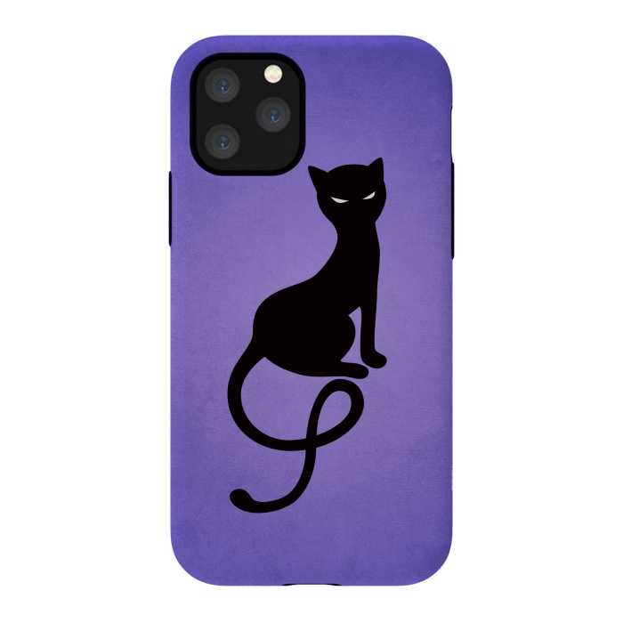 iPhone 11 Pro StrongFit Purple Gracious Evil Black Cat by Boriana Giormova