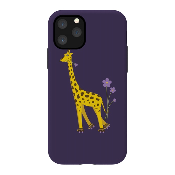 iPhone 11 Pro StrongFit Cute Funny Rollerskating Giraffe by Boriana Giormova