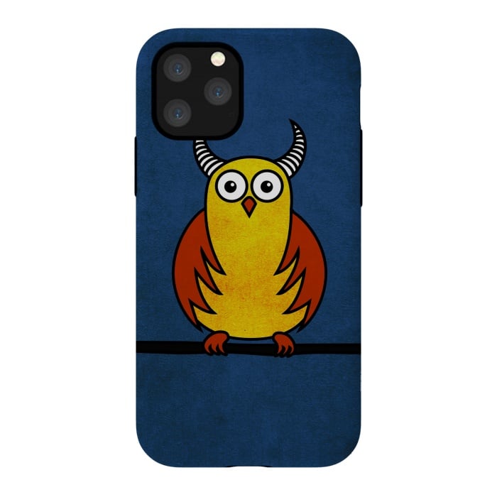 iPhone 11 Pro StrongFit Funny Cartoon Horned Owl by Boriana Giormova