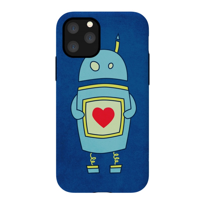 iPhone 11 Pro StrongFit Clumsy Cute Robot With Heart by Boriana Giormova