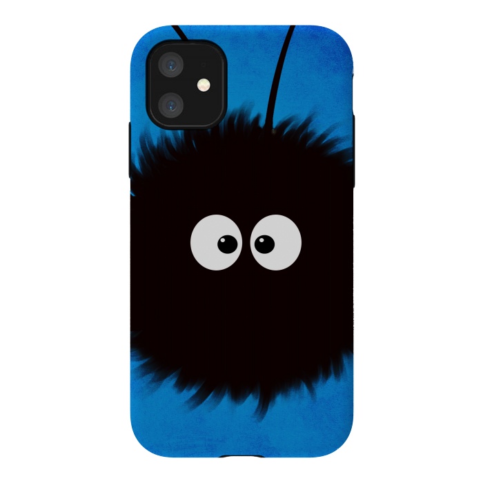 iPhone 11 StrongFit Blue Cute Dazzled Bug Character by Boriana Giormova