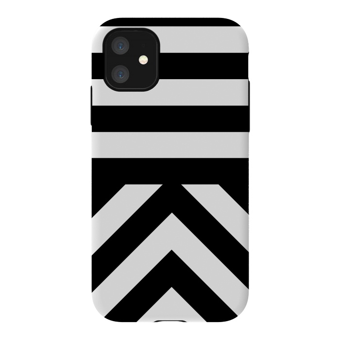 iPhone 11 StrongFit Black Stripes by Caitlin Workman