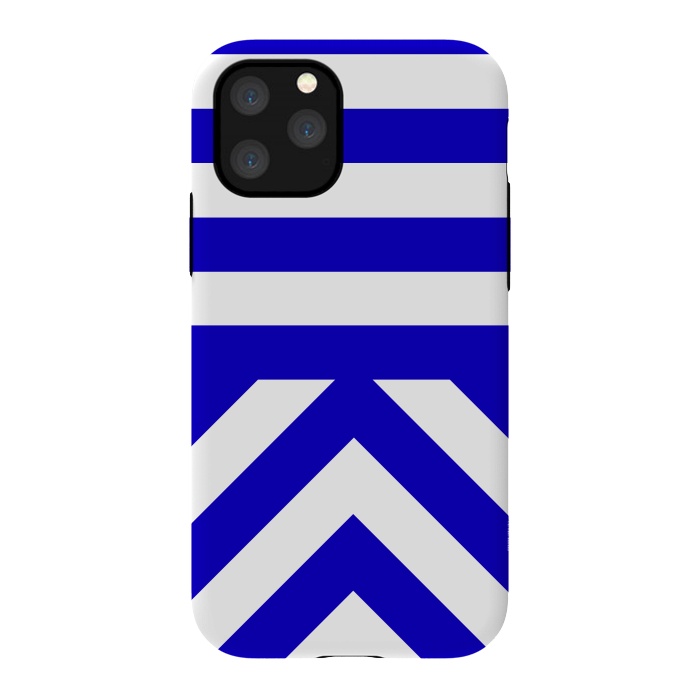 iPhone 11 Pro StrongFit Blue Stripes by Caitlin Workman