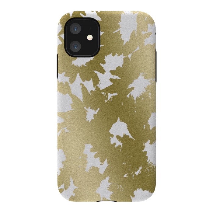 iPhone 11 StrongFit Gold Floral by Caitlin Workman