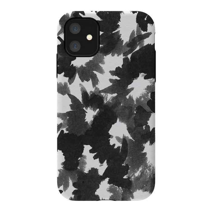 iPhone 11 StrongFit Black Floral by Caitlin Workman
