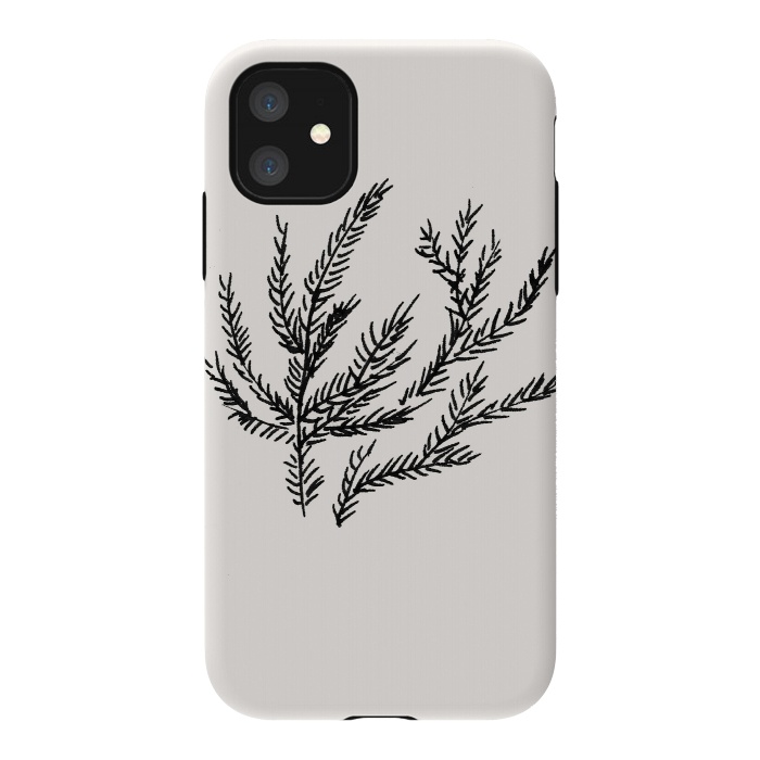 iPhone 11 StrongFit Summer Coral Fern by Caitlin Workman