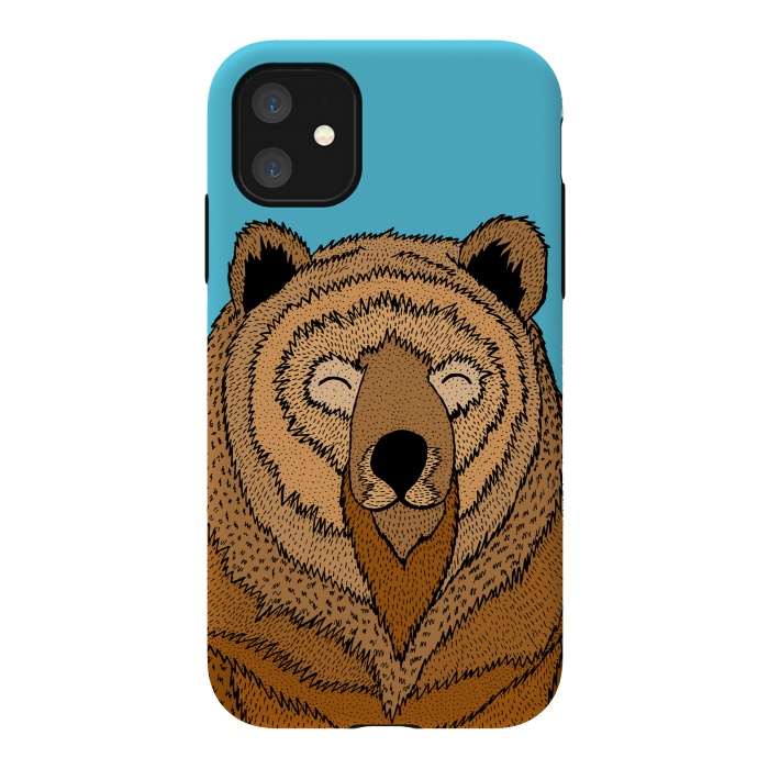 iPhone 11 StrongFit Happy Bear by Steve Wade (Swade)