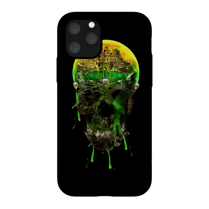 iPhone 11 Pro StrongFit Haunted Skull by Riza Peker