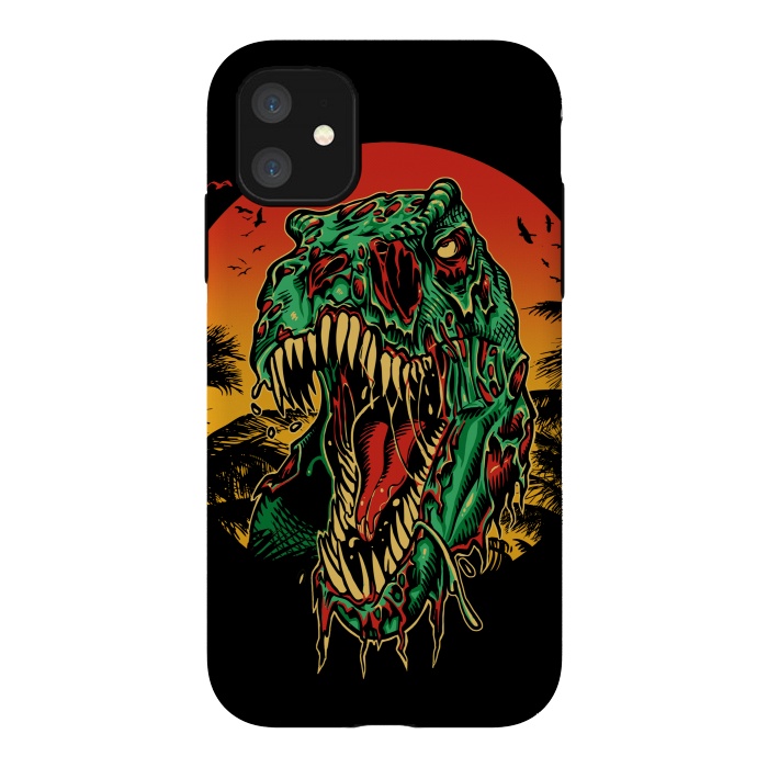 iPhone 11 StrongFit Zombie T-Rex by Branko Ricov