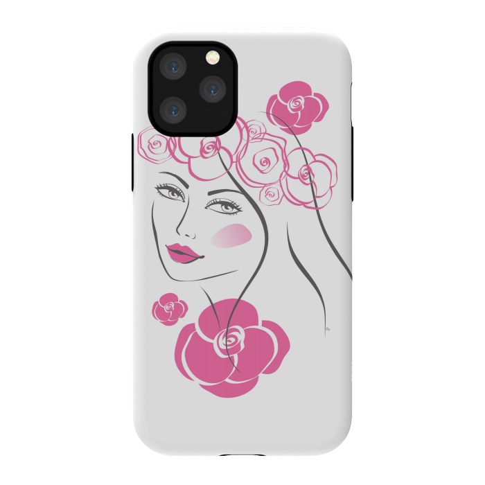 iPhone 11 Pro StrongFit Pink Rose Lady by Martina