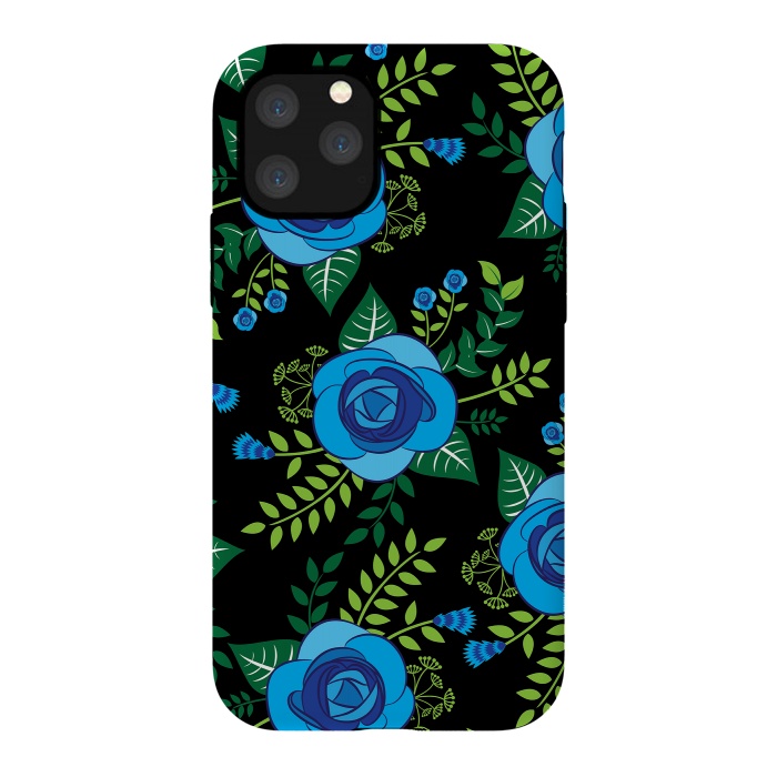 iPhone 11 Pro StrongFit Blue Roses by Rossy Villarreal