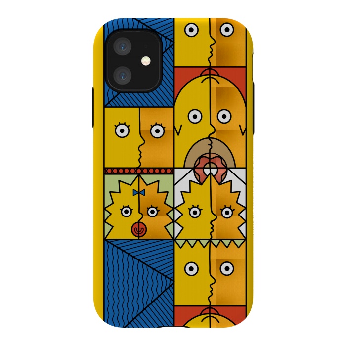 iPhone 11 StrongFit Yellow Cubism by Coffee Man
