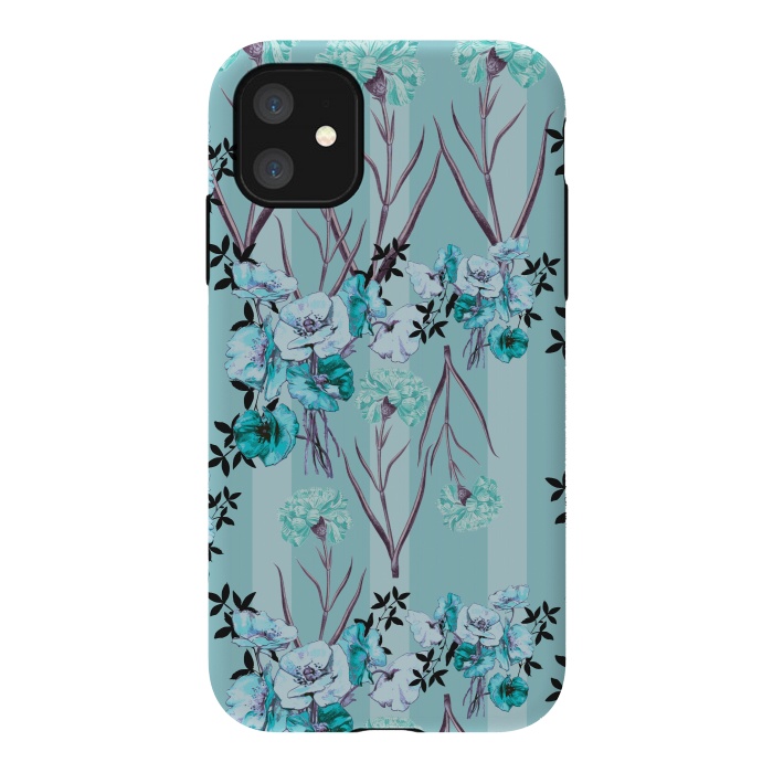 iPhone 11 StrongFit Floral Love X (Blue) by Zala Farah