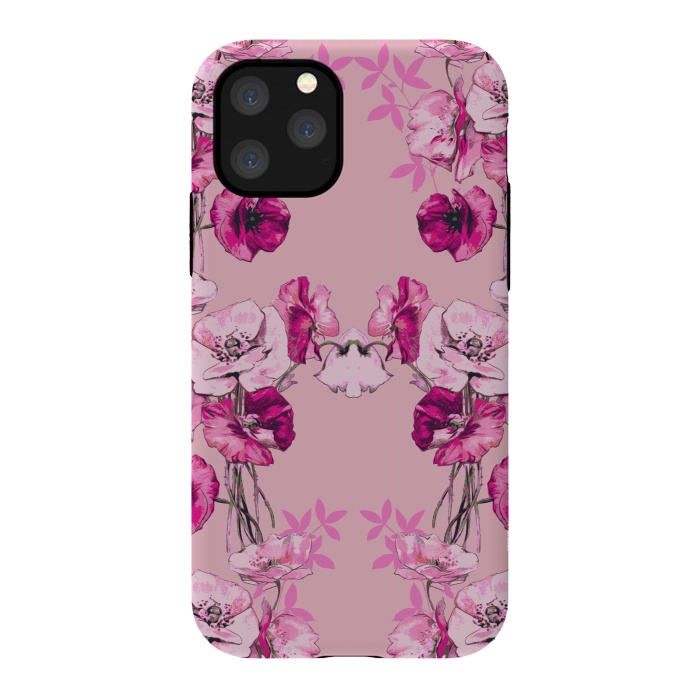 iPhone 11 Pro StrongFit Dramatic Florals (Pink) by Zala Farah