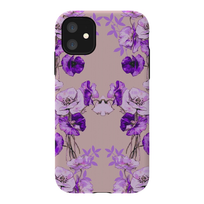 iPhone 11 StrongFit Dramatic Florals (Purple) by Zala Farah