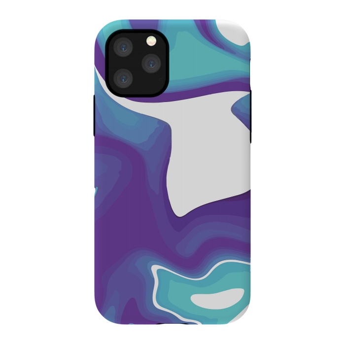 iPhone 11 Pro StrongFit Liquid Marble Purple Shades 010 by Jelena Obradovic