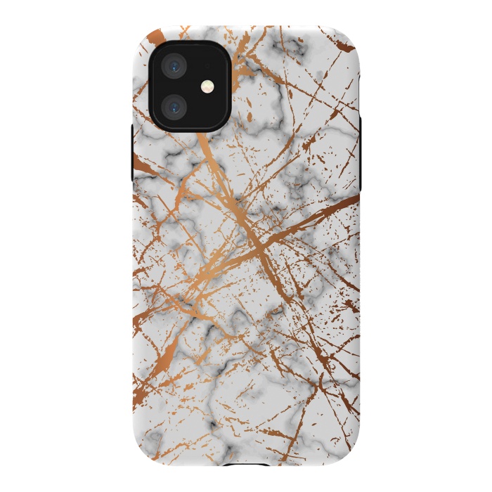 iPhone 11 StrongFit Marble Texture and Gold Splatter 039 by Jelena Obradovic