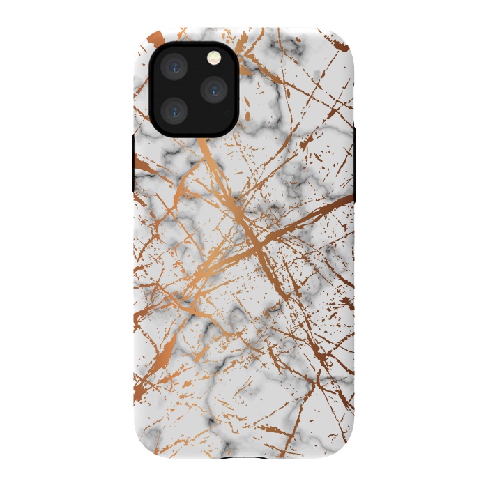 iPhone 11 Pro StrongFit Marble Texture and Gold Splatter 039 by Jelena Obradovic