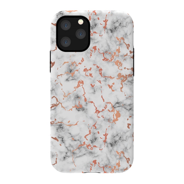 iPhone 11 Pro StrongFit Marble Texture with Copper Splatter 041 by Jelena Obradovic