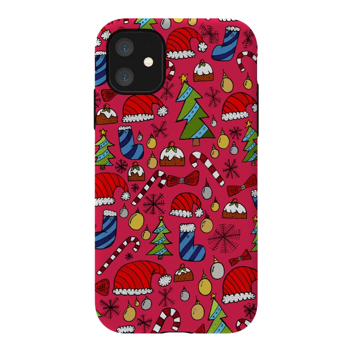 iPhone 11 StrongFit The Christmas Pattern by Steve Wade (Swade)