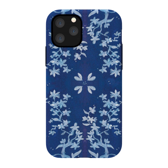 iPhone 11 Pro StrongFit Indigo Floral by Zoe Charlotte